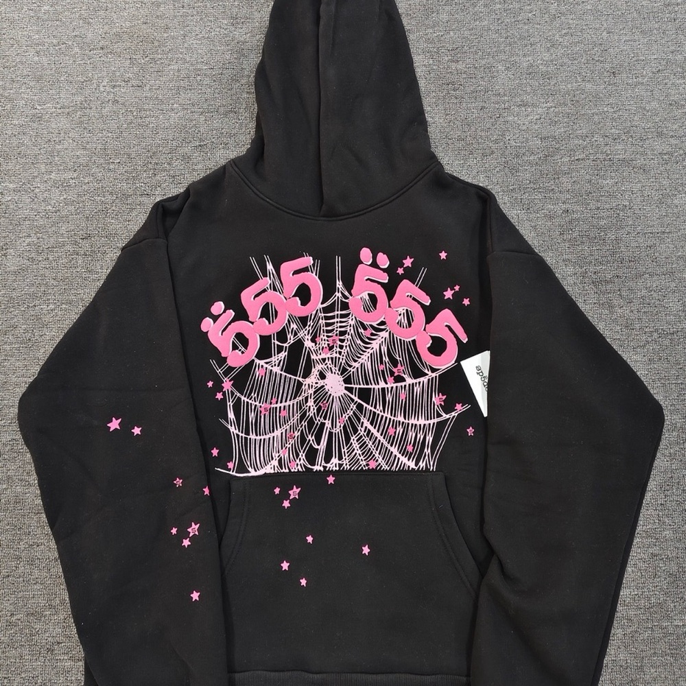 Black angel number sp5der hoodie